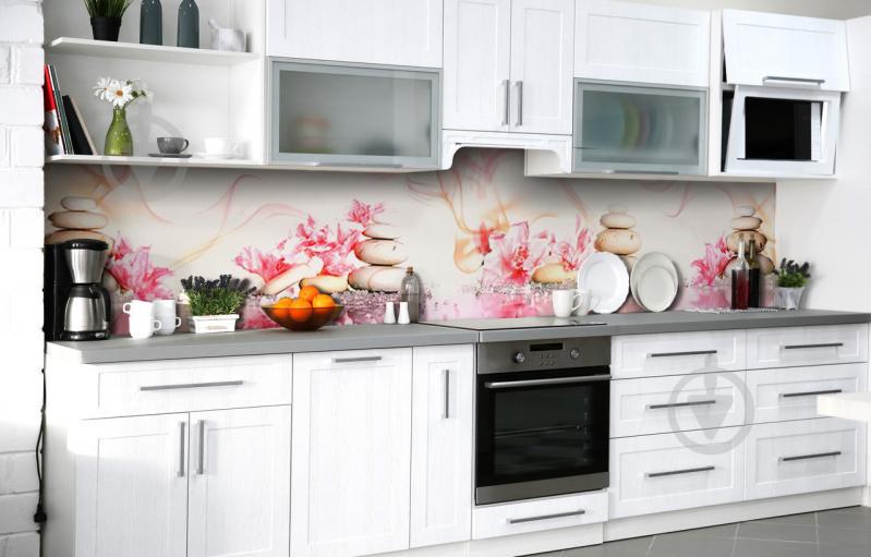 Скинали на кухню Zatarga «Разбитый хрусталь» 600х2500 мм виниловая 3Д наклейка кухонный фартук самоклеящаяся