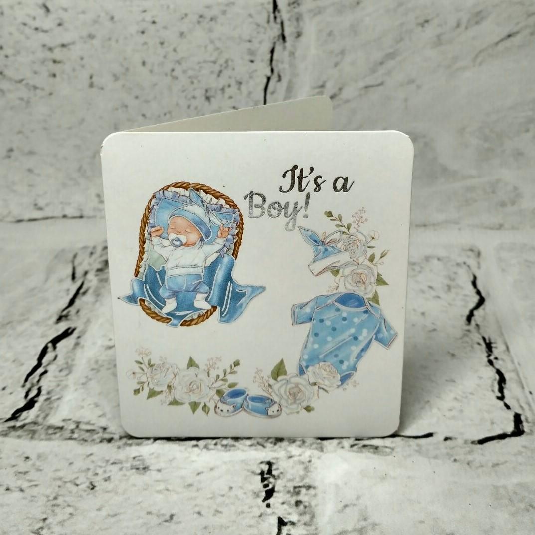 Открытка подарочная It's a boy Baby Shower 7,1х8,2 см (5503-1720) Открытка подарочная It's a boy Baby Shower 7,1х8,2 см (5503-1720)
