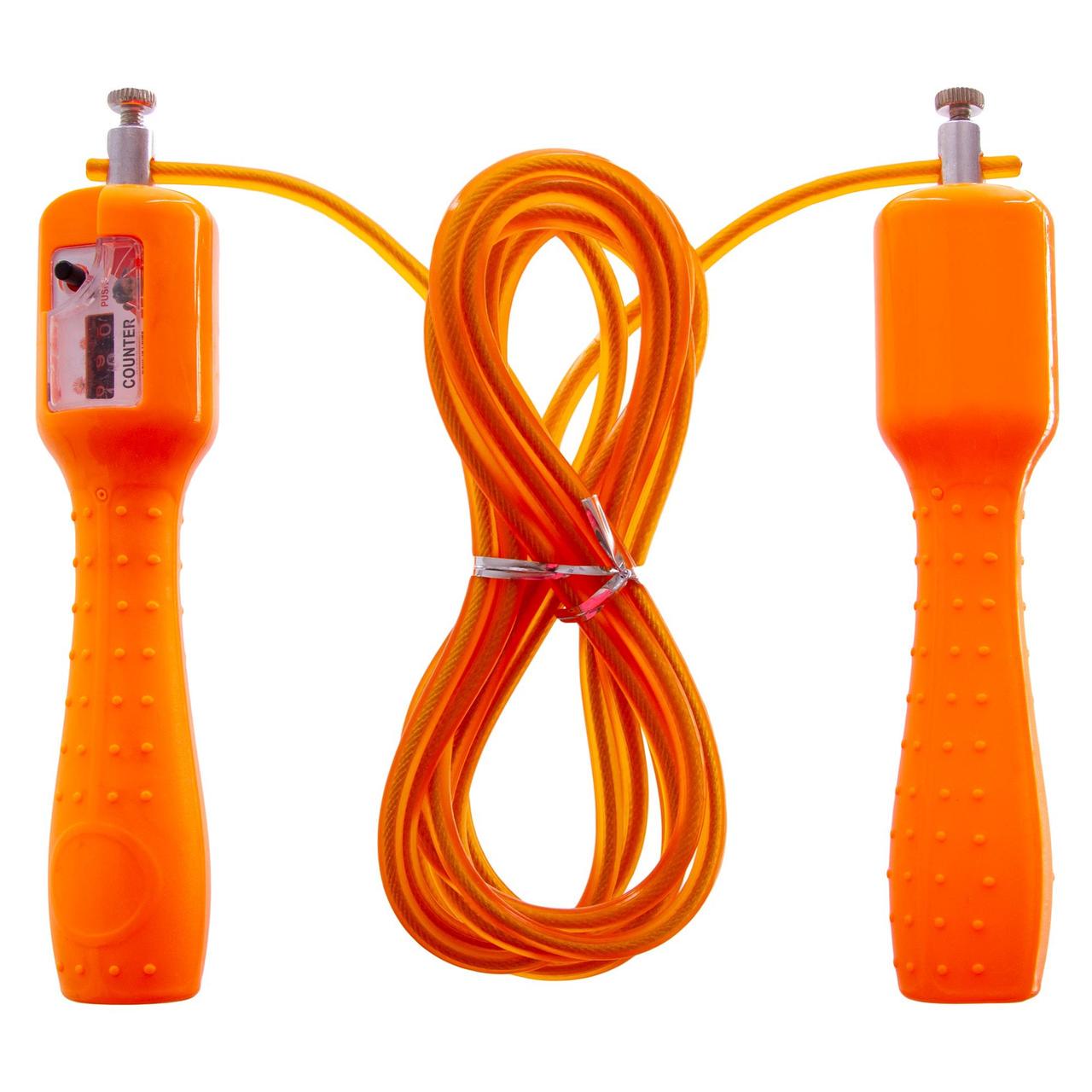 Скакалка LiveUP digital Jump Rope с электронным счетчиком 275x0,5 см Оранжевый (LS3128)