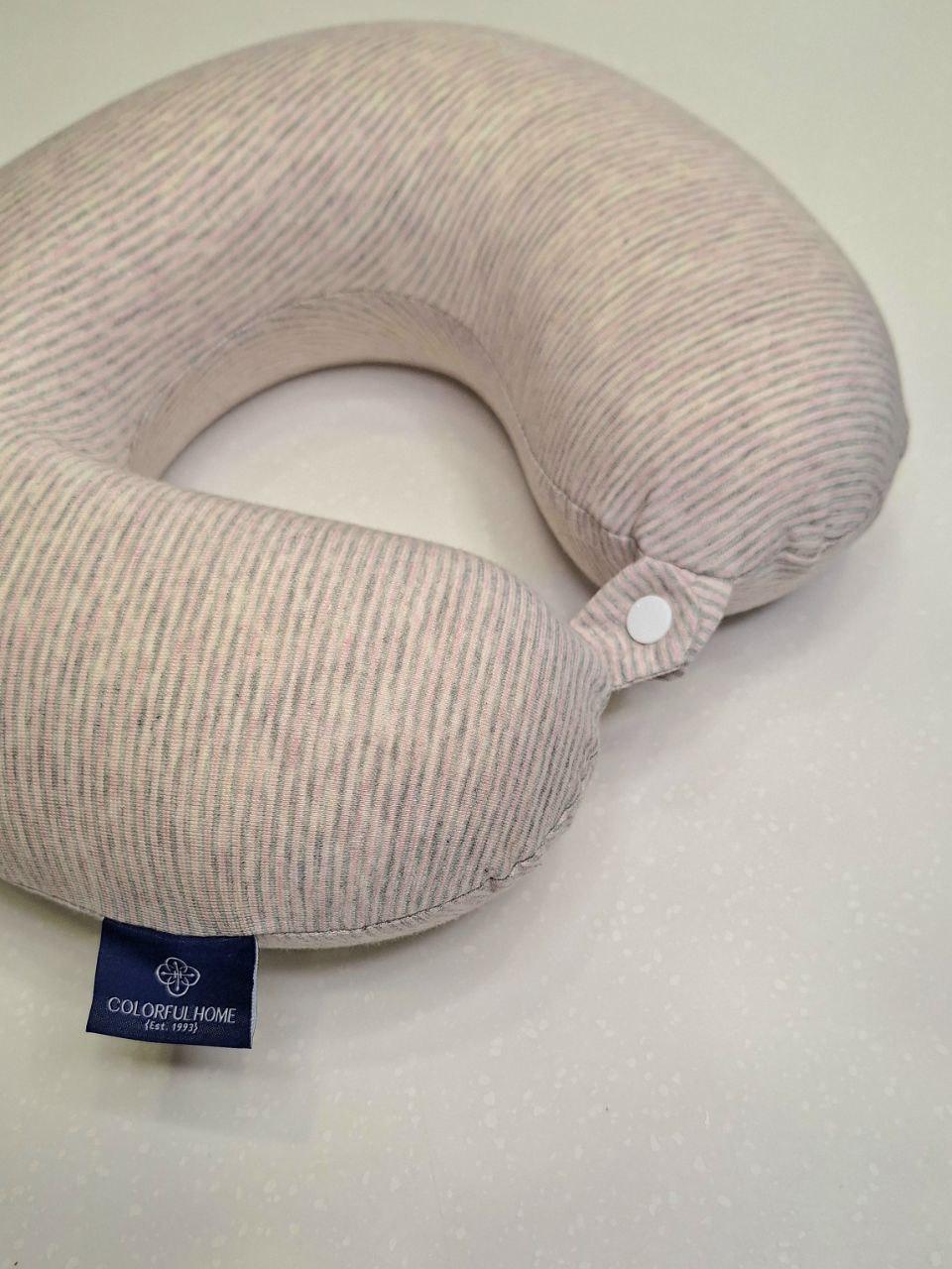Подушка-рогалик дорожня Colorful Home з ефектом пам'яті Рожевий/Сірий (1443) - фото 2 Подушка-рогалик дорожня Colorful Home з ефектом пам'яті Рожевий/Сірий (1443) - фото 2
