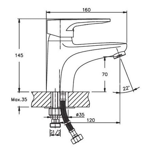 Смеситель для умывальника Haiba OPUS 001 SH HB0682 - фото 2 Смеситель для умывальника Haiba OPUS 001 SH HB0682 - фото 2