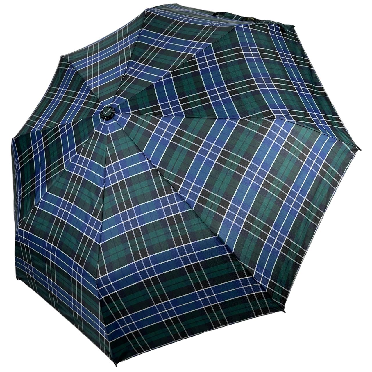 Зонт полуавтомат Susino в клеточку 8 карбоновых спиц Зеленый (Sys 02076-11)