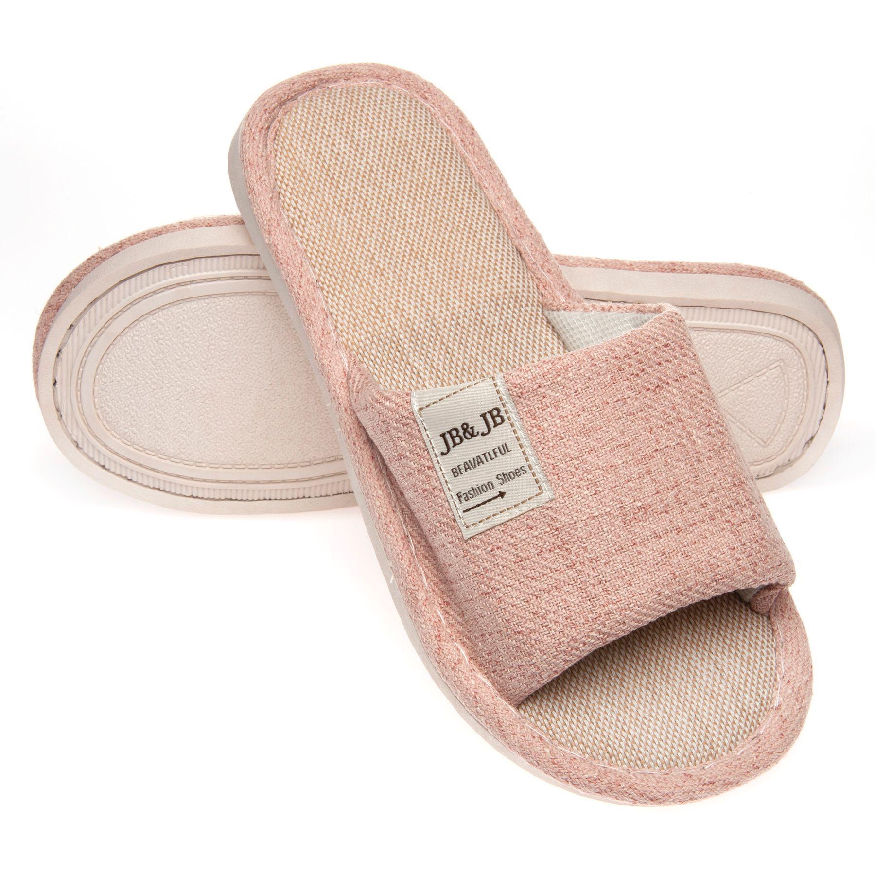 Тапочки женские льняные Jb&Jb с открытым носком р. 41 27,5 см Розовый - фото 2 Тапочки женские льняные Jb&Jb с открытым носком р. 41 27,5 см Розовый - фото 2