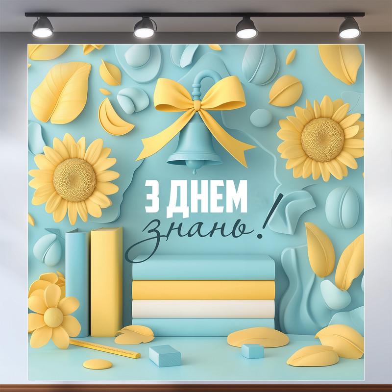 Банер для фотозони на 1 вересня "З Днем знань!" 160х160 см №41028