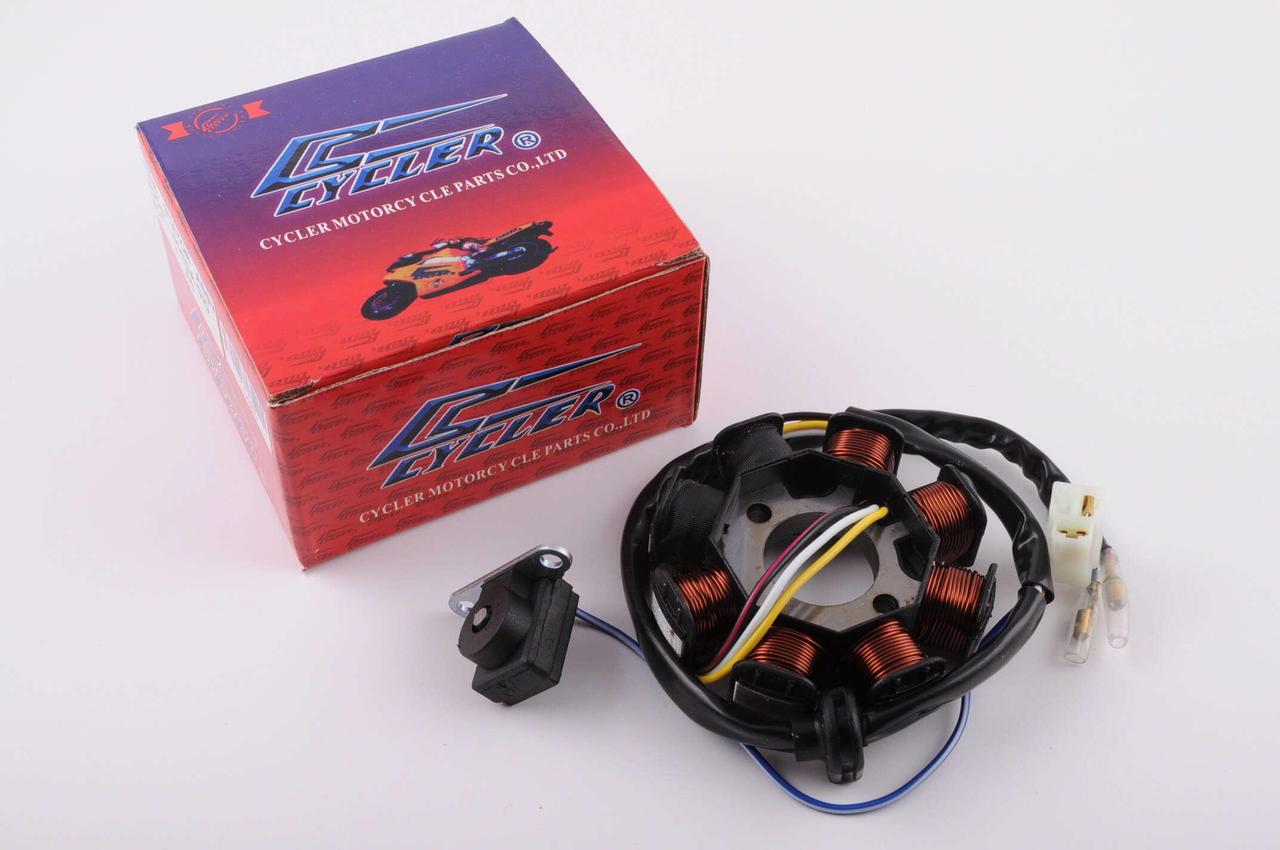Статор генератора CYCLER 4T GY6 50 6+2 котушок/4 контакти (2177267722)