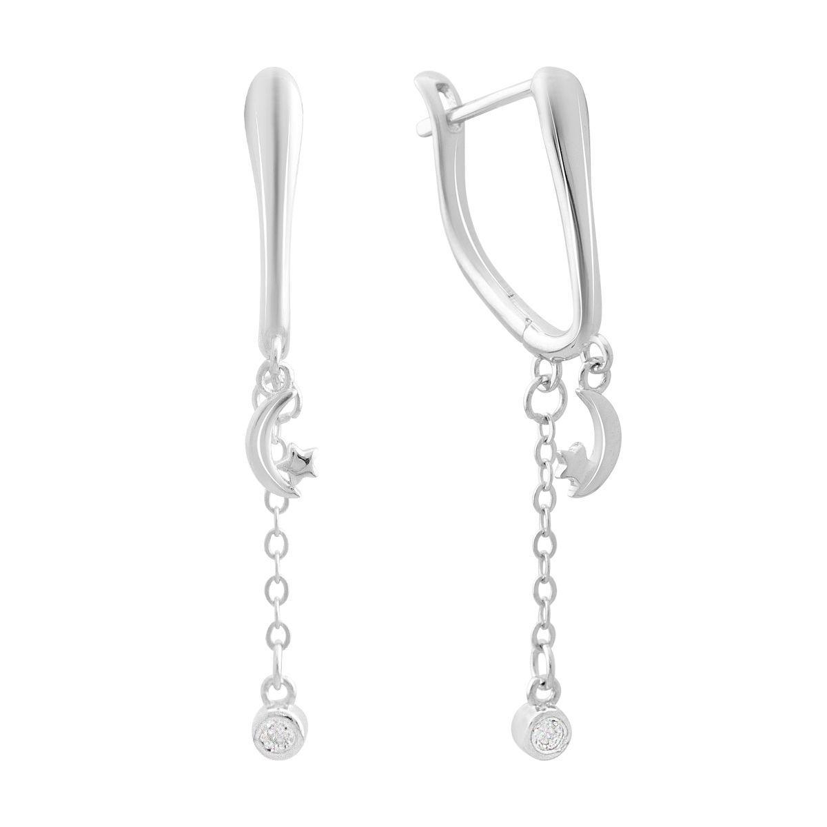 Серьги серебряные с фианитами (2143697)