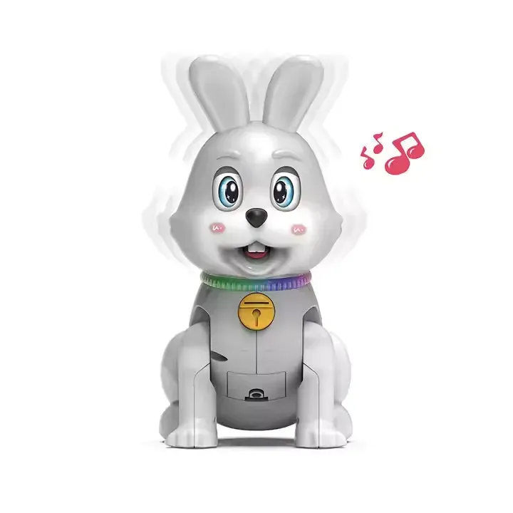 Интерактивная игрушка Страна игрушек Зайчонок из пластика 14х9,5х19 см Серый (150-98-PL-724-15GR) - фото 2 Интерактивная игрушка Страна игрушек Зайчонок из пластика 14х9,5х19 см Серый (150-98-PL-724-15GR) - фото 2