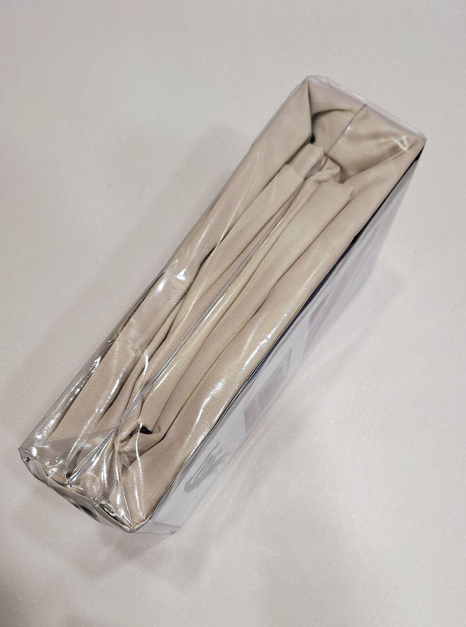 Простыня на резинке Febo страйп-сатин 180x200x30 см с 2 наволочками 50x70 см Бежевый (378) Простыня на резинке Febo страйп-сатин 180x200x30 см с 2 наволочками 50x70 см Бежевый (378)