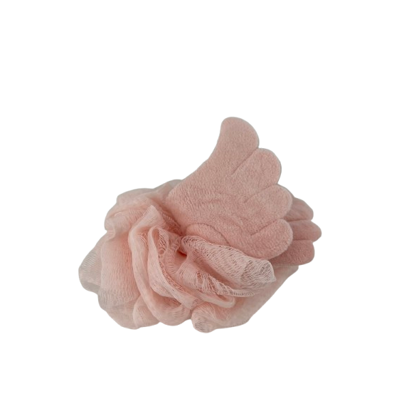 Мочалка-бант дитяча Stenson R90462 м’яка банна Рожевий