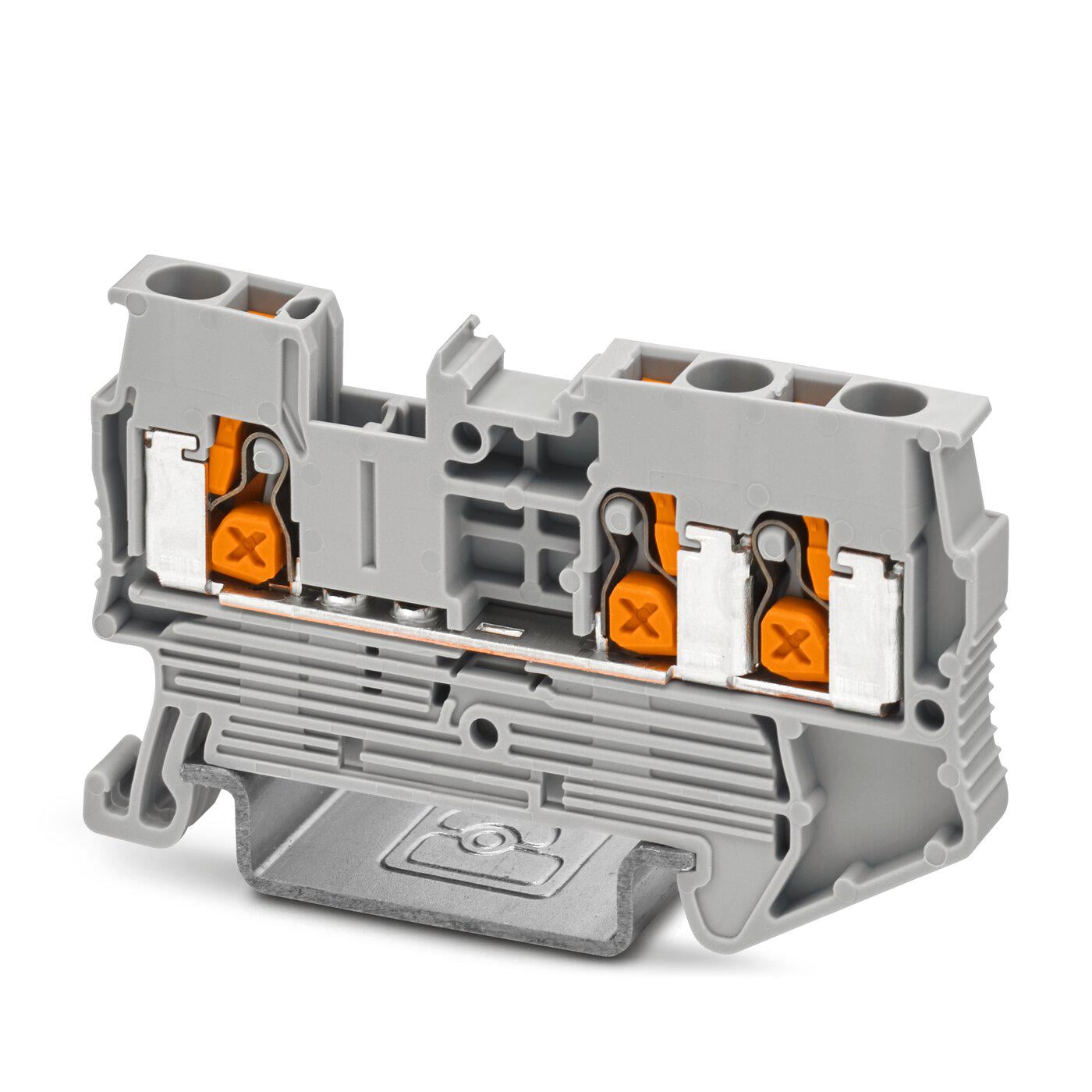 Клема прохідна Phoenix Contact XT 2,5-TWIN 800В 24А Push-X 0,5-4 мм² Сірий (1343117)