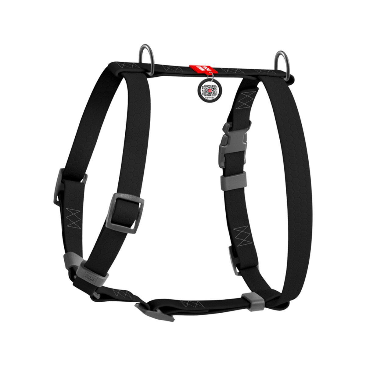 Шлей для собак анатомический Waudog Waterproof с QR-паспортом S 15 х 28-42 см Черный (26622709)