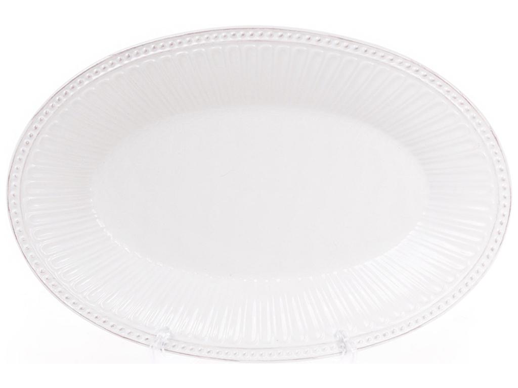 Блюдо керамическое овальное 33,8 см Белый (BDI-545-329)