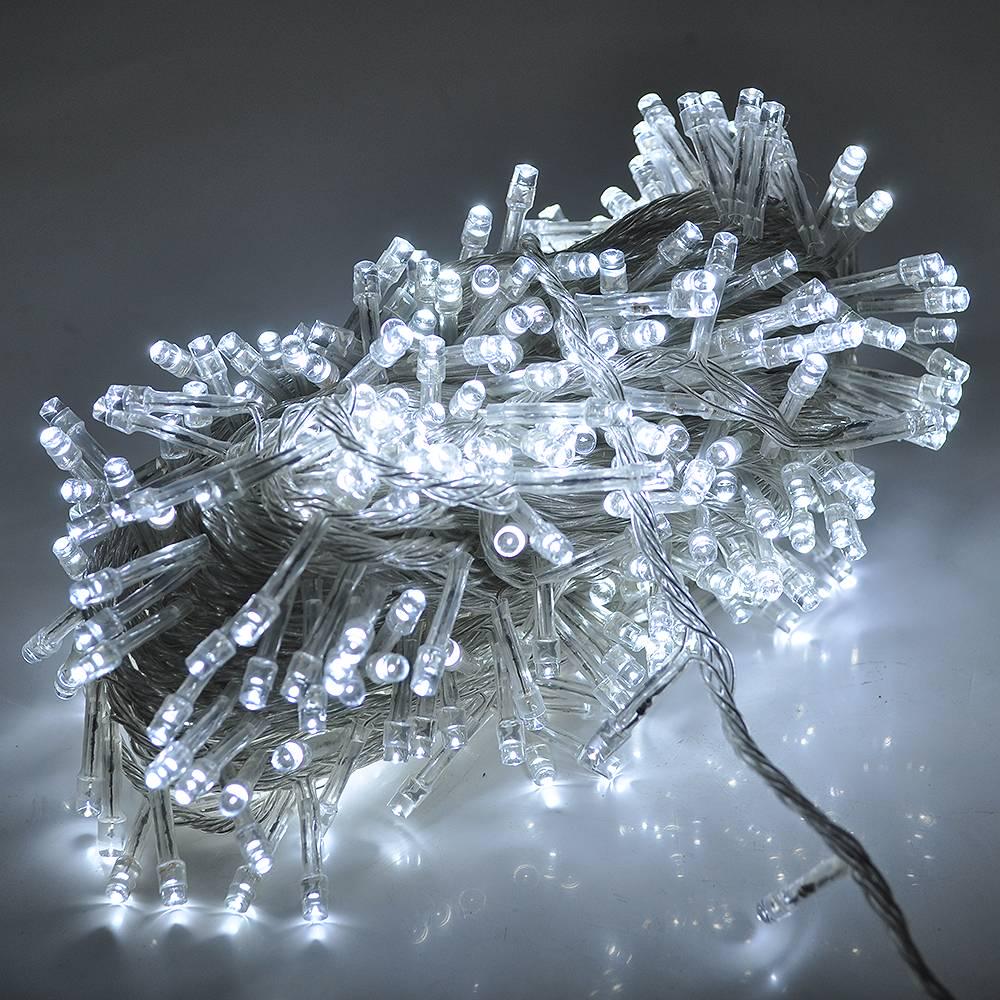 Гірлянди 300 LED Діод 8 режимів 16 м ов прозора ізоляція White