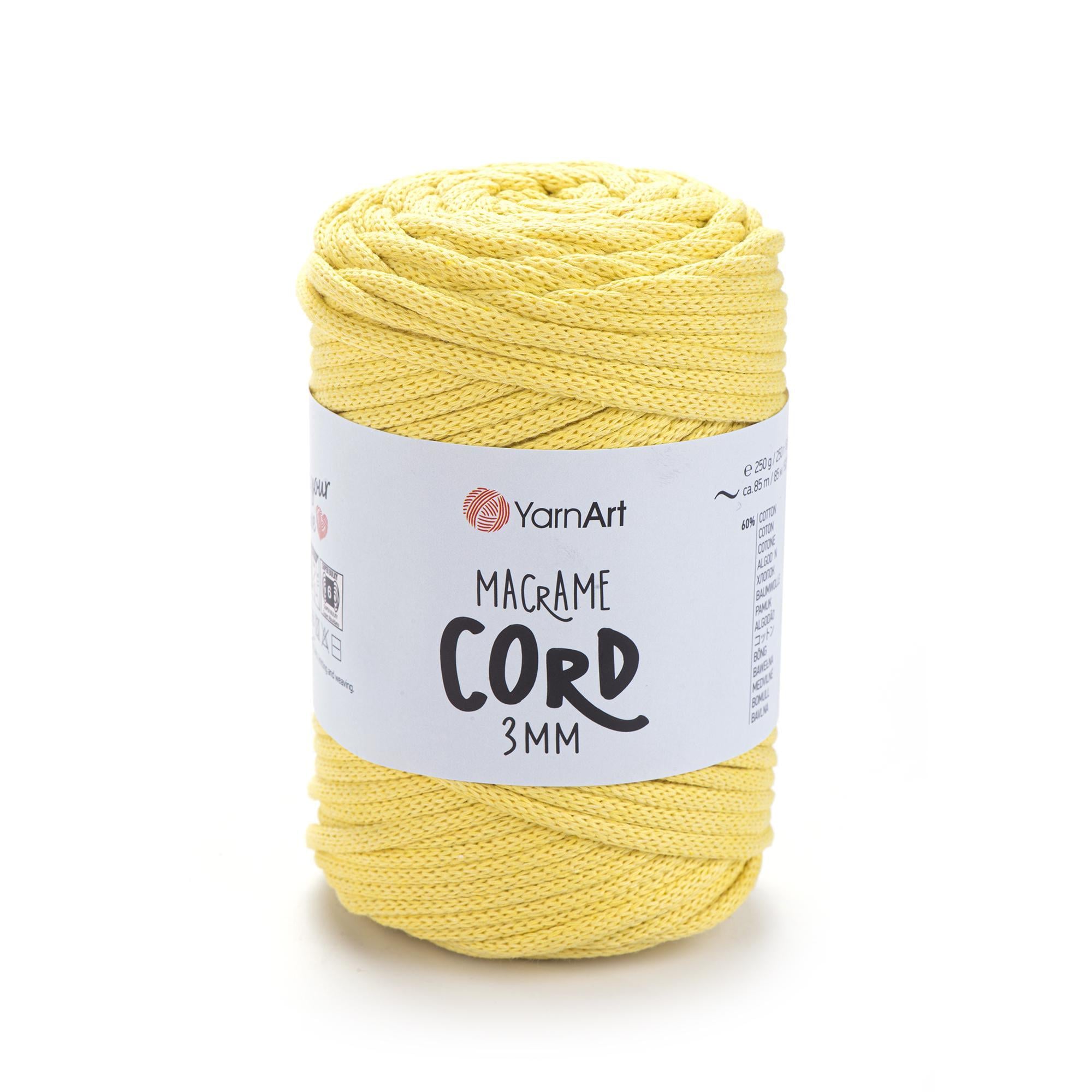 Шнур плетеный Macrame Cord 3 мм Светло-желтый №754 (1871933409)
