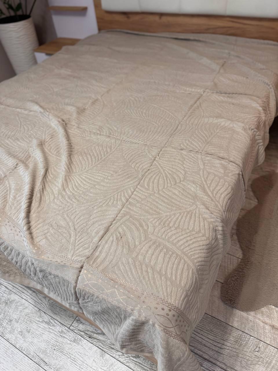 Простынь махровая полуторная 150х200 Бежевая (Д-al-mahra-2025-001-01)