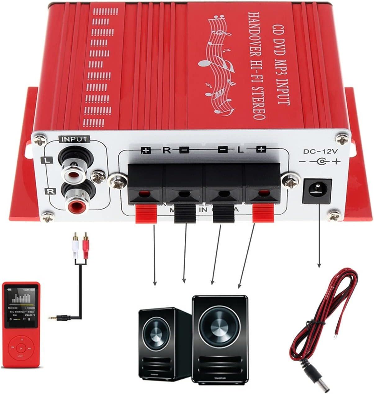 Підсилювач 400 Вт з RCA-входами-стерео/Hi-Fi звук живлення від USB Red (25622645) - фото 3 Підсилювач 400 Вт з RCA-входами-стерео/Hi-Fi звук живлення від USB Red (25622645) - фото 3
