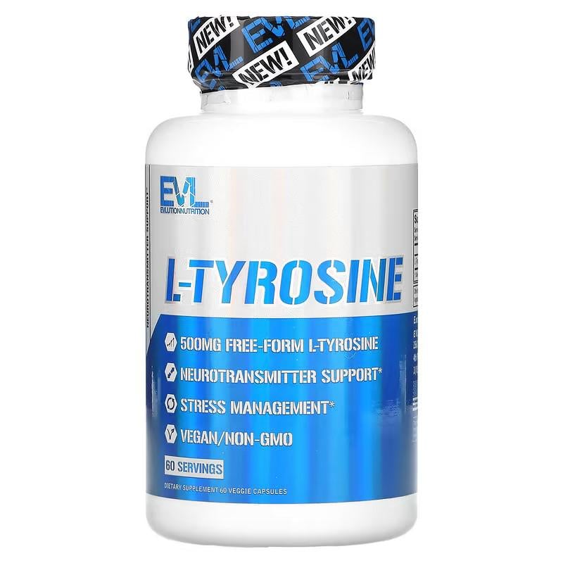 Тирозин L Evlution Nutrition L-Tyrosine 500 mg 60 veggie capsules