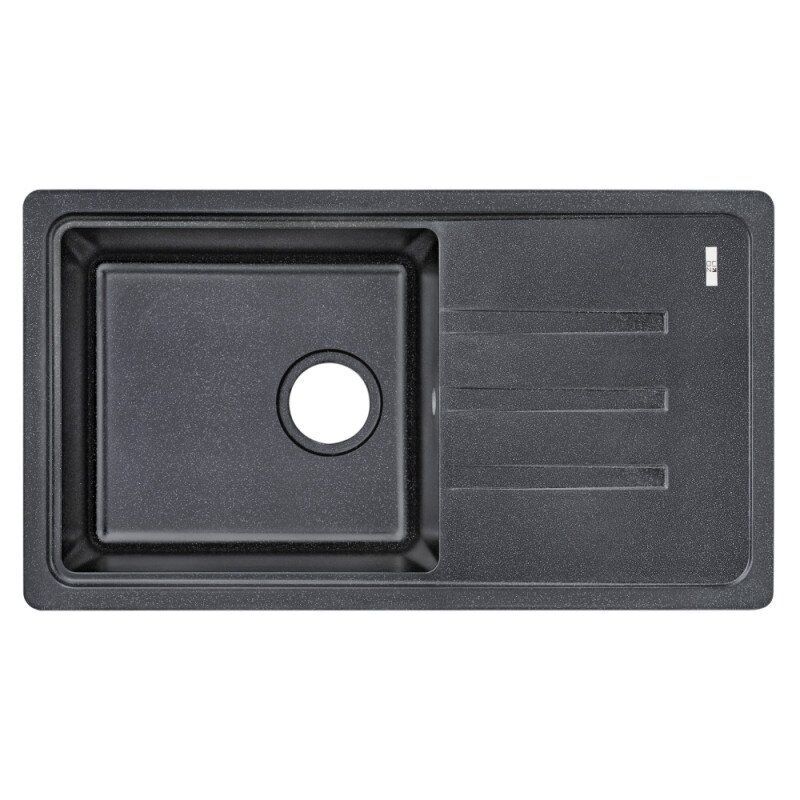 Мийка для кухні Lidz LIDZBLA03780435200 435x778 мм Чорний (75355)