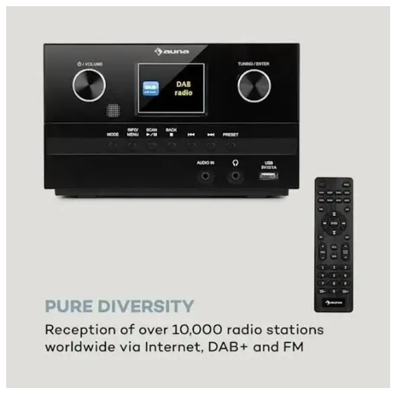 Музичний центр Auna Connect DAB+/FM cтерео-система з вбудованим інтернетом 80 Вт (10034039) - фото 4 Музичний центр Auna Connect DAB+/FM cтерео-система з вбудованим інтернетом 80 Вт (10034039) - фото 4