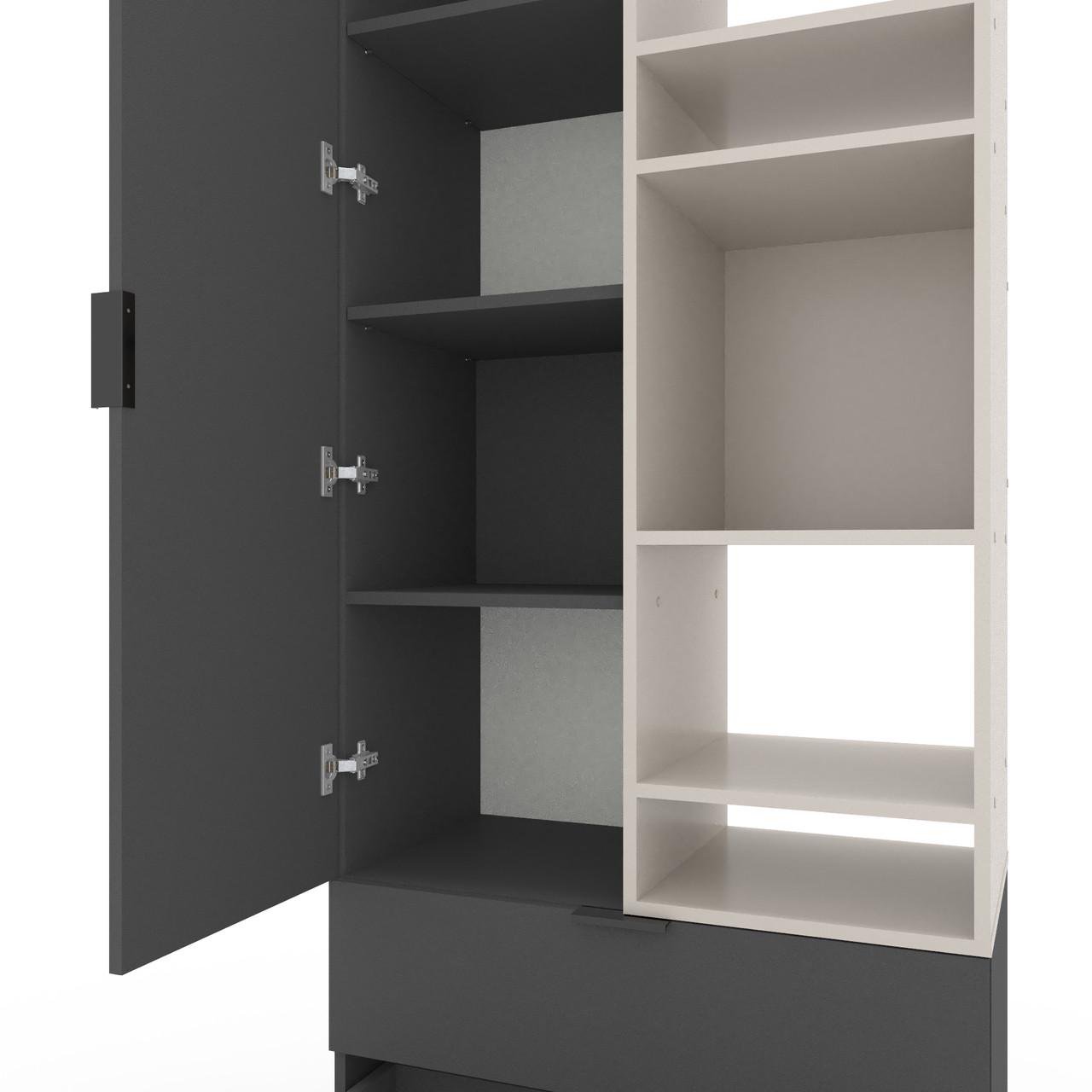 Шафа Metkas Home A001R ЛДСП 800x420x2300 мм Антрацитовий/Кашемір - фото 4 Шафа Metkas Home A001R ЛДСП 800x420x2300 мм Антрацитовий/Кашемір - фото 4