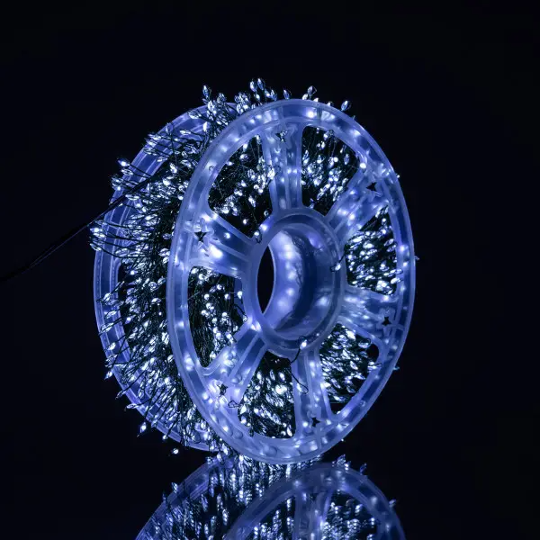 Гірлянда-нитка Роса хвойна лапа 3000 LED 100 м зелена нитка Білий - фото 4 Гірлянда-нитка Роса хвойна лапа 3000 LED 100 м зелена нитка Білий - фото 4