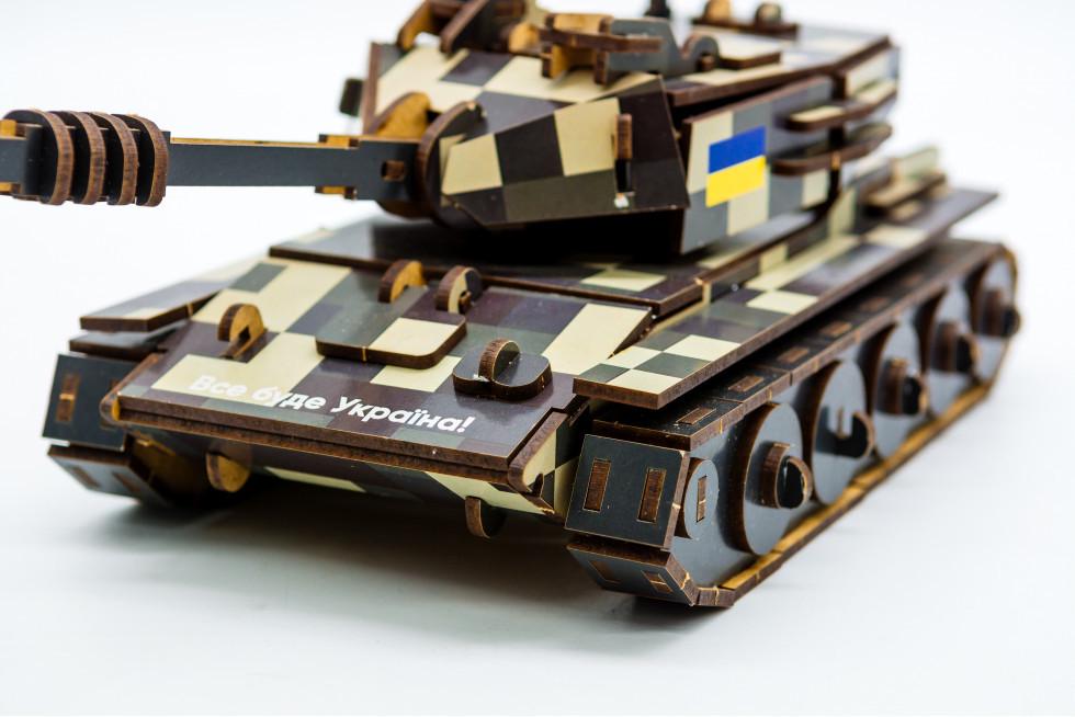 Пазл із дерева механічний PuzzleOK 3D Танк 162 деталі - фото 4