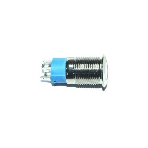 Кнопка 12A-DZ 12 мм фиксируется 12-24 В белая подсветка LED 4pin (510357)