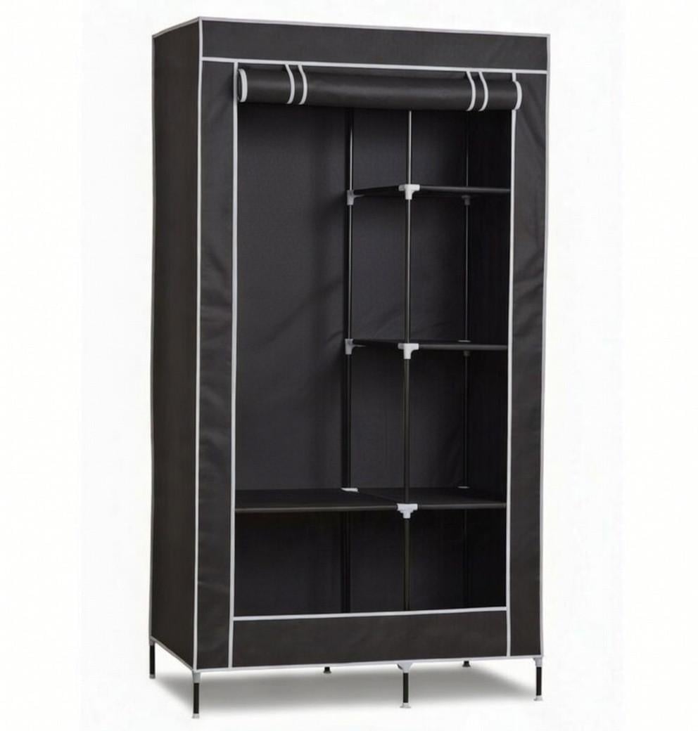 Тканинна шафа для одягу та взуття 88105 2 секції 105х175х45 см Чорний (id_25565) Тканинна шафа для одягу та взуття 88105 2 секції 105х175х45 см Чорний (id_25565)