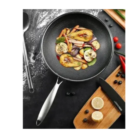 Сковорода зі скляною кришкою Bohmann з нержавіючої сталі з стільниковою структурою 22 см (BP 4000-22) - фото 2