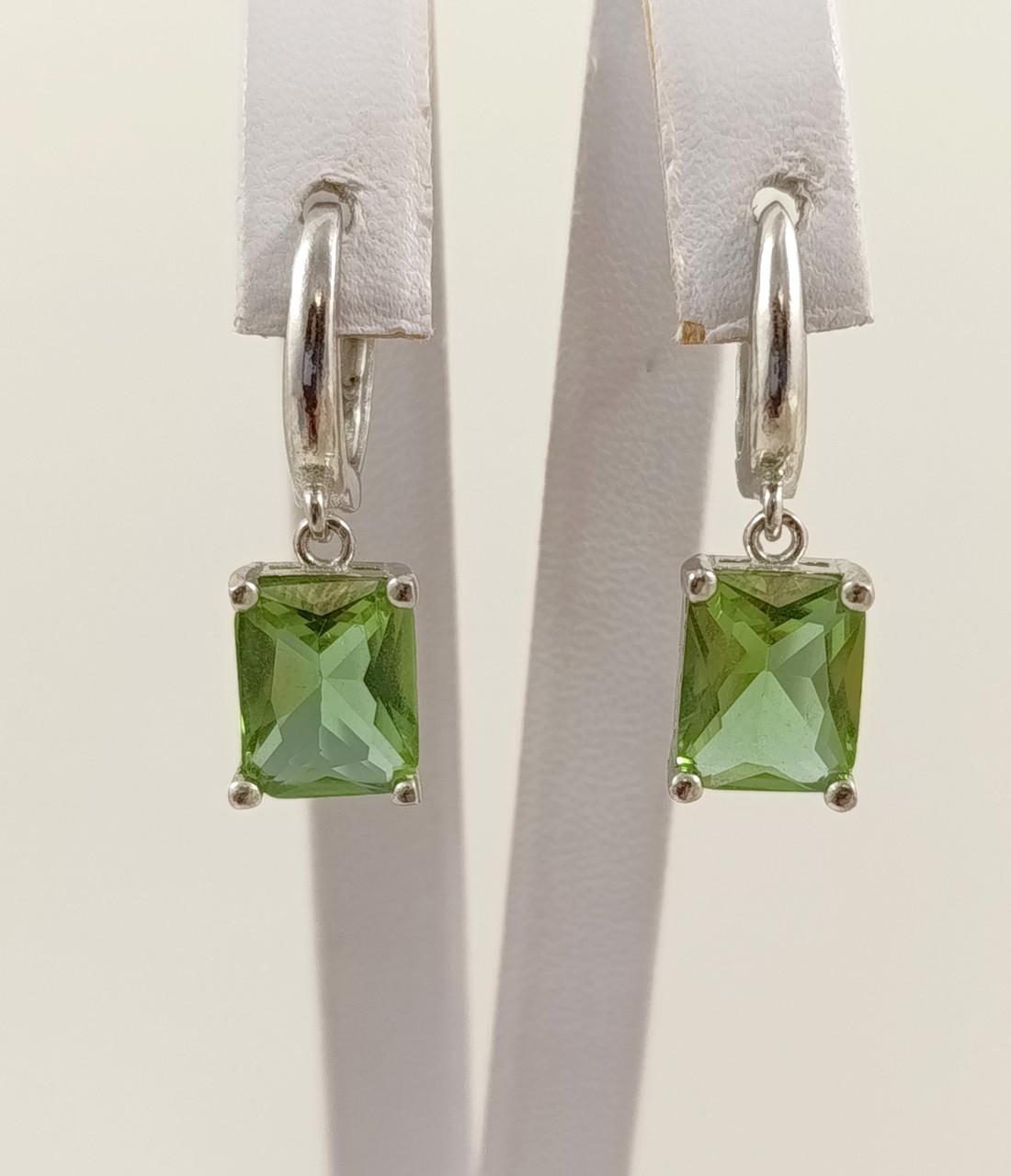 Серьги серебряные с султанитом (С3790-слт)