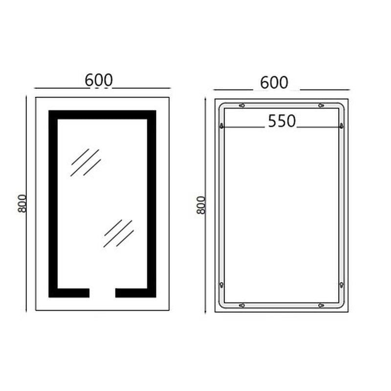 Зеркало MIXXUS HARD MR06-60x80 с LED Touch/Anti-fog с димером/регулировкой яркости/часами (MI6929) - фото 7 Зеркало MIXXUS HARD MR06-60x80 с LED Touch/Anti-fog с димером/регулировкой яркости/часами (MI6929) - фото 7
