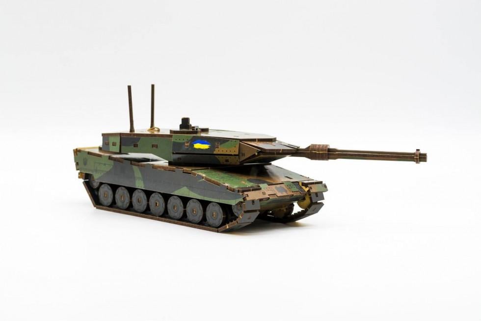 Пазл із дерева механічний PuzzleOK 3D Танк Леопард 206 деталей - фото 5