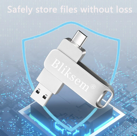 Флеш-память Bliksem OTG 64 ГБ USB 2.0 с металлической скобой USB/Type-C/USB mini (1886340003) - фото 2