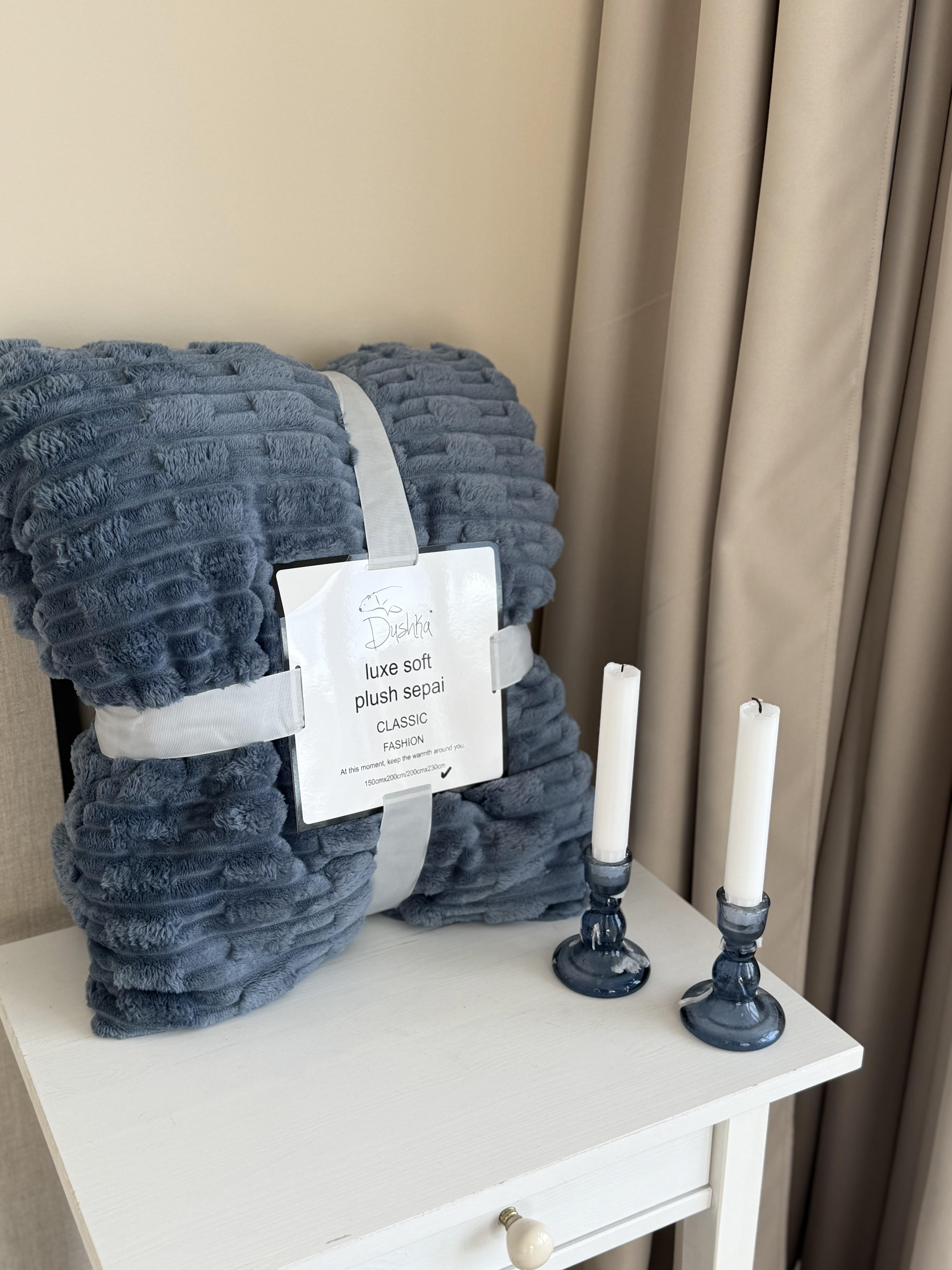 Плед-покрывало 200x230 см Синий (14015) Плед-покрывало 200x230 см Синий (14015)