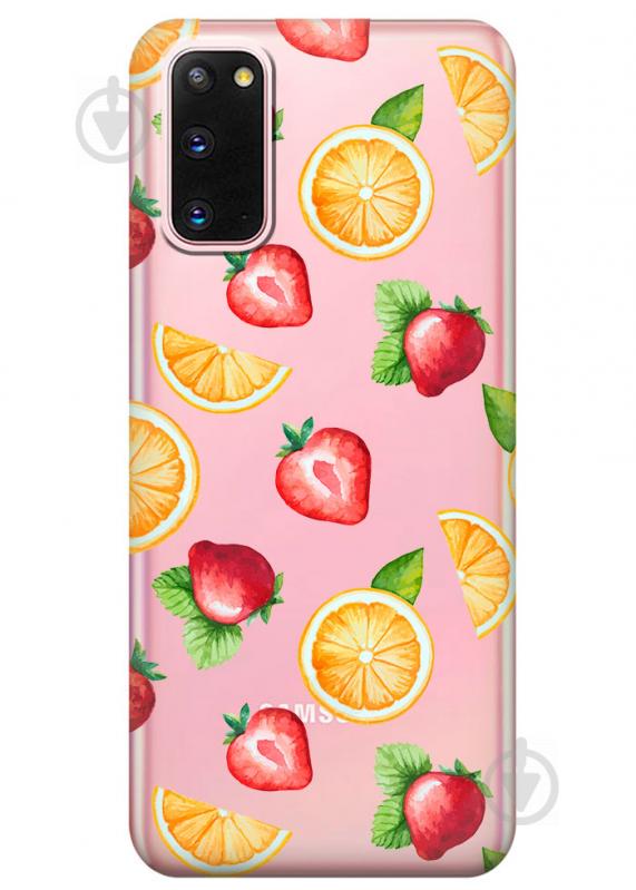 Прозрачный силиконовый чехол iSwag для Samsung Galaxy S20 с рисунком - Фруктовый дизайн (M1044)