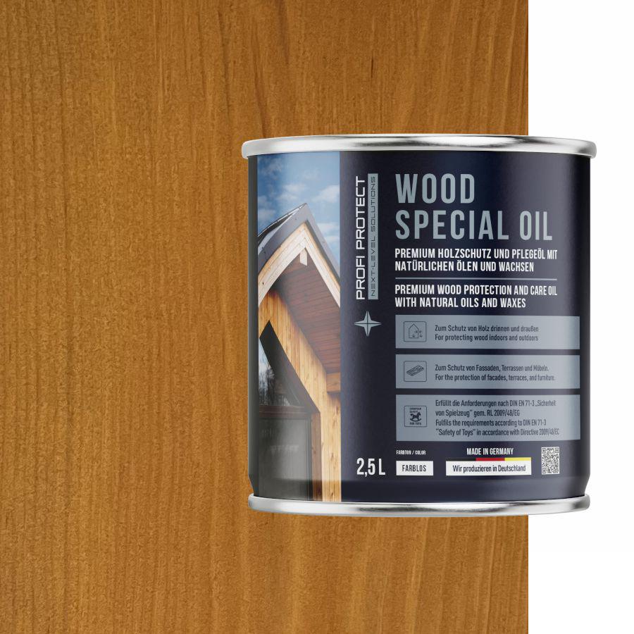 Лазурь на основе пчелиного воска и льняного масла ProfiProtect Wood Special Oil 2,5 л Prairie/Wheat (22557726) - фото 1