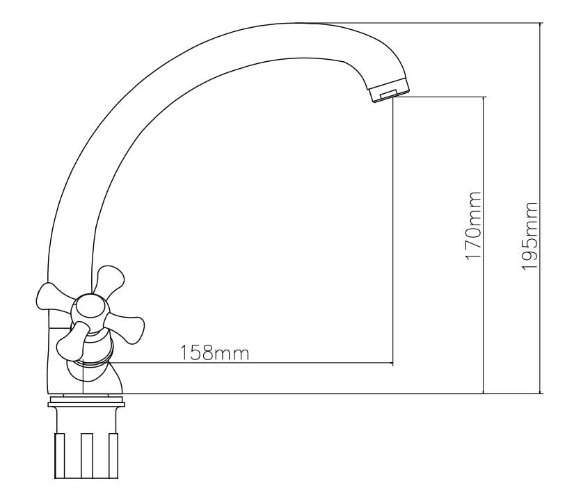 Смеситель для умывальника Venta VG415UC двухвентильный в ванную цинковый сплав врезной Хром - фото 4