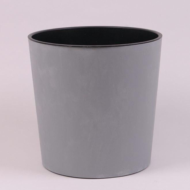 Горшок пластиковый с вкладом Flora Urbi Round Beton Effect 30 см Бетон (93556)