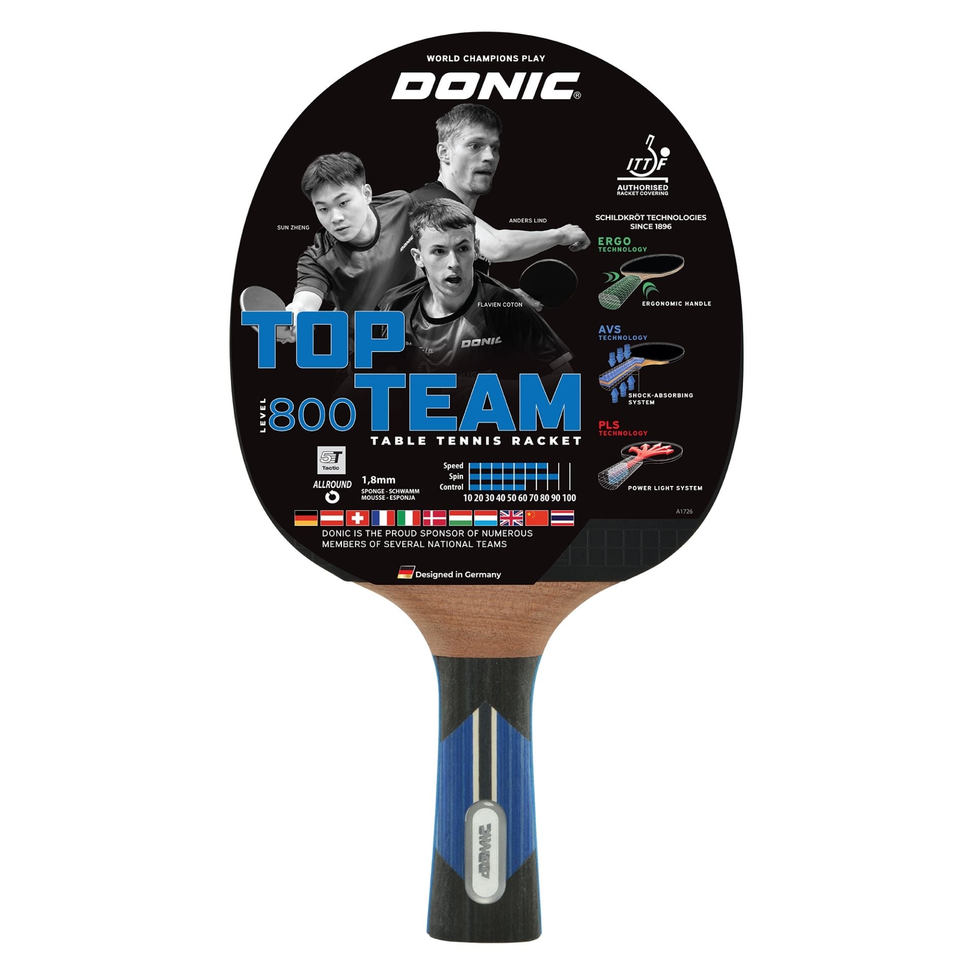 Ракетка для пинг-понга Donic Top Teams 800 (754198) Ракетка для пинг-понга Donic Top Teams 800 (754198)