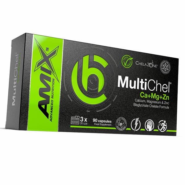 Кальцій Магній Цинк у формі хелатів Amix Nutrition ChelaZone MultiChel Ca+Mg+Zn 90 капс. (36135027)