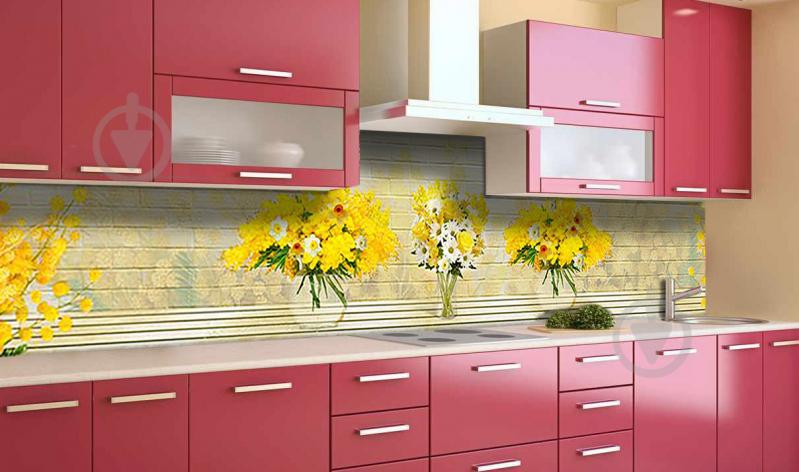 Наклейка виниловая кухонный фартук  Zatarga  "Мимоза"  600х2500 мм