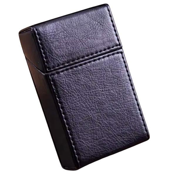 Портсигар с магнитной застежкой кожаный корпус Черный (id_3351)