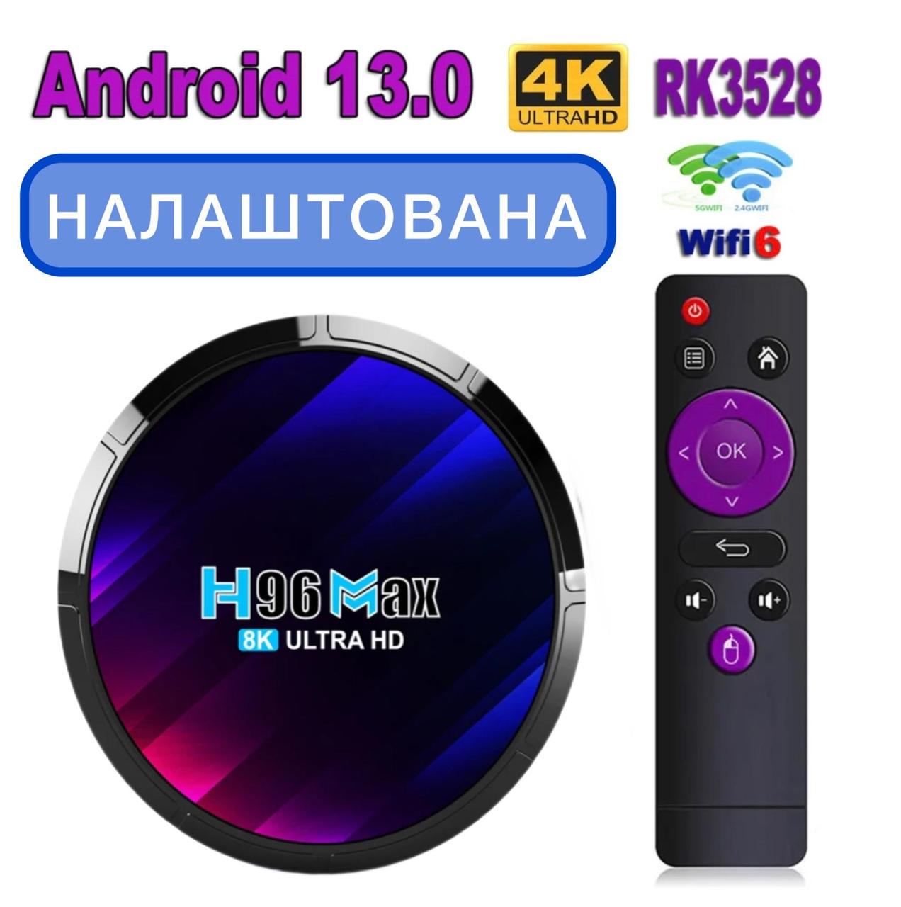 Смарт-приставка H96 MAX 4/64 Гб Smart TV Box Android 13 Налаштована - фото 2 Смарт-приставка H96 MAX 4/64 Гб Smart TV Box Android 13 Налаштована - фото 2