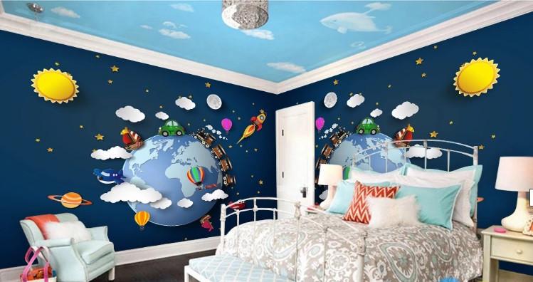 Фотошпалери 3D дитячі Дитячий космос