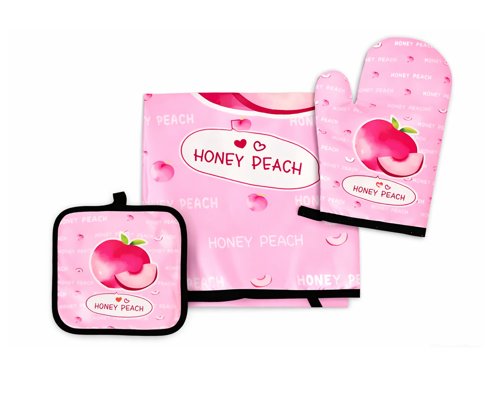 Кухонний набір Stenson R89670 Honey Peach рукавиця/прихватка/фартух (33088339)