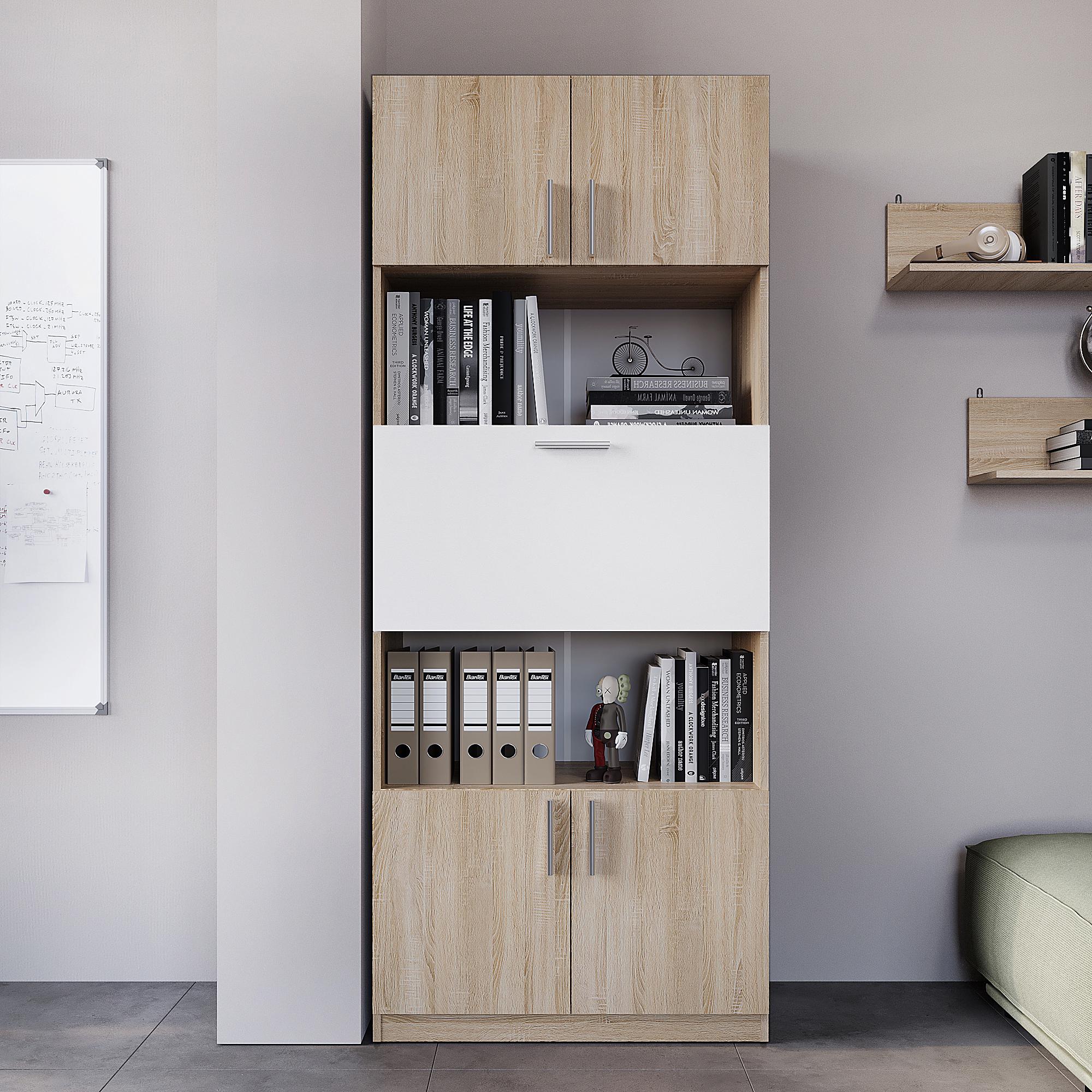 Шафа-пенал Компаніт 29 80х46,4х195 см Дуб сонома/Білий
