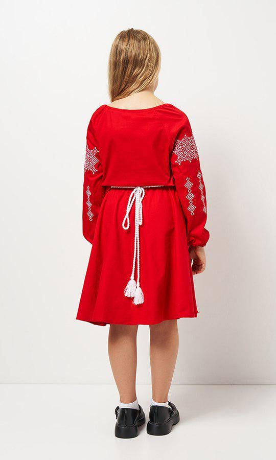 Сукня-вишиванка дитяча Вишиваночка р. 122 Червоний (8016-7) - фото 3