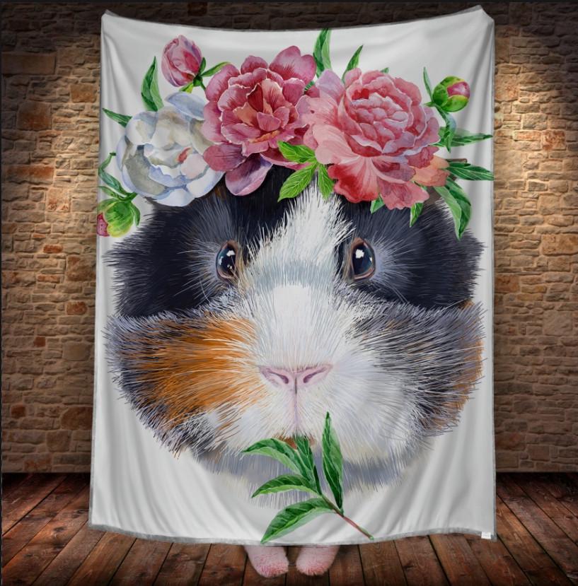 Плед с 3D принтом Морская свинка с венчиком 1409 150x200 см (epi_1756)