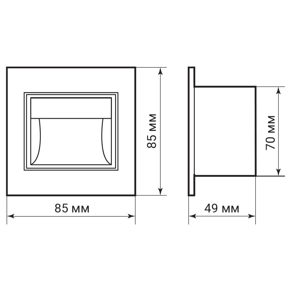 Светильник архитектурный Ardero светодиодный накладной 3 Вт 3000K 8,5х8,5 см Белый (DH1010ARD WH) - фото 3 Светильник архитектурный Ardero светодиодный накладной 3 Вт 3000K 8,5х8,5 см Белый (DH1010ARD WH) - фото 3