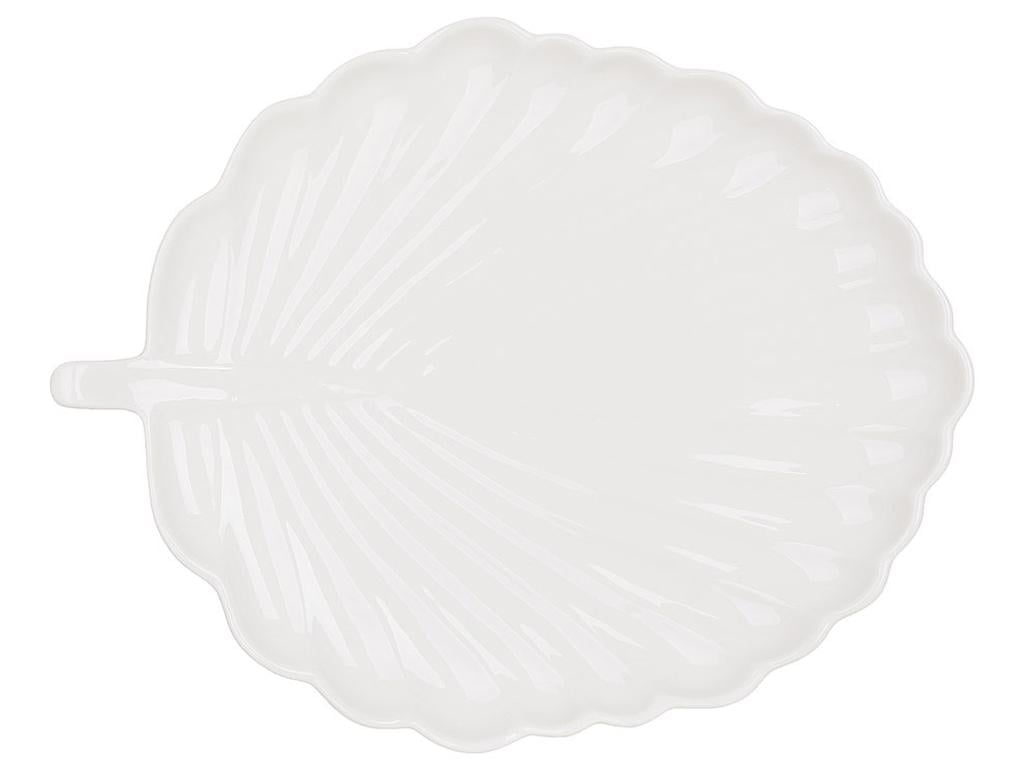 Блюдо фарфоровое сервировочное Лист 32х24,5х3 см Белый (BDI-988-448) Блюдо фарфоровое сервировочное Лист 32х24,5х3 см Белый (BDI-988-448)